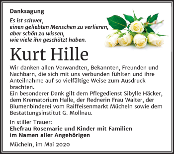Traueranzeige von Kurt Hille von Super Sonntag Merseburg/Querfurt