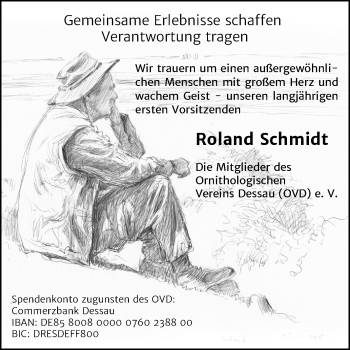 Traueranzeige von Roland Schmidt von Mitteldeutsche Zeitung Dessau-Roßlau
