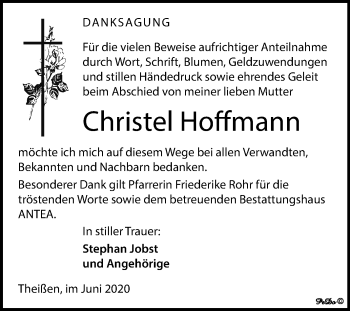 Traueranzeige von Christel Hoffmann von Mitteldeutsche Zeitung Zeitz