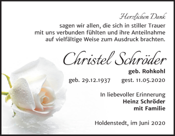 Traueranzeige von Christel Schröder von Mitteldeutsche Zeitung Sangerhausen