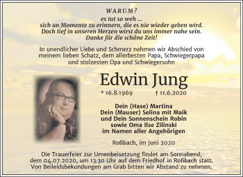 Traueranzeige von Edwin Jung von Mitteldeutsche Zeitung Merseburg/Querfurt
