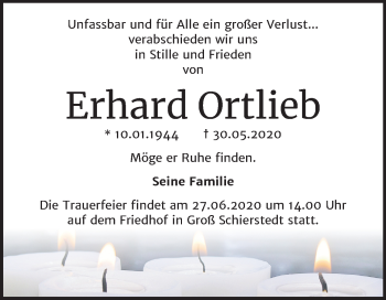Traueranzeige von Erhard Ortlieb von Mitteldeutsche Zeitung Aschersleben