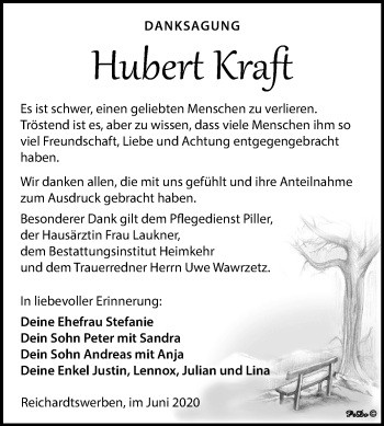 Traueranzeige von Huber Kraft von Mitteldeutsche Zeitung Weißenfels