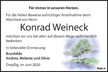 Traueranzeige von Konrad Weineck von Super Sonntag Zeitz