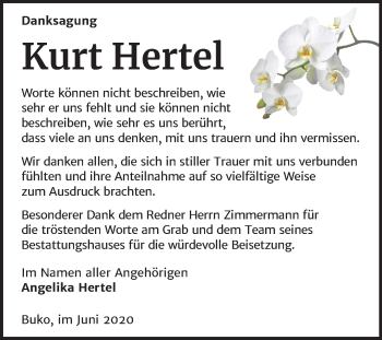 Traueranzeige von Kurt Hertel von Super Sonntag Wittenberg