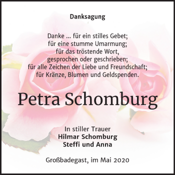Traueranzeige von Petra Schomburg von Super Sonntag Köthen