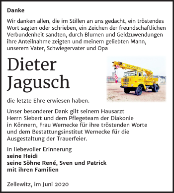 Traueranzeige von Dieter Jagusch von Mitteldeutsche Zeitung Bernburg