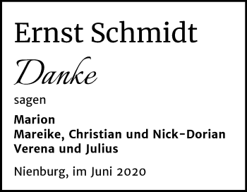 Traueranzeige von Ernst Schmidt von Super Sonntag Bernburg
