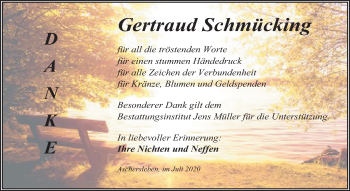 Traueranzeige von Gertraud Schmücking von Mitteldeutsche Zeitung Aschersleben