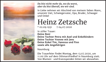 Traueranzeige von Heinz Zetzsche von Mitteldeutsche Zeitung Merseburg/Querfurt