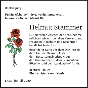 Traueranzeige von Helmut Stammer von Mitteldeutsche Zeitung Wittenberg