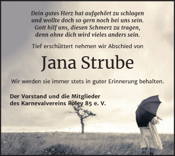 Traueranzeige von Jana Strube von Super Sonntag Bernburg