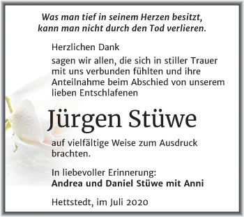 Traueranzeige von Jürgen Stüwe von Super Sonntag Mansfelder Land