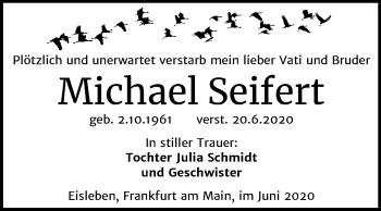 Traueranzeige von Michael Seifert von Super Sonntag Mansfelder Land