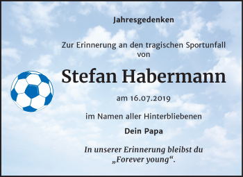 Traueranzeige von Stefan Habermann von Wochenspiegel Dessau-Roßlau