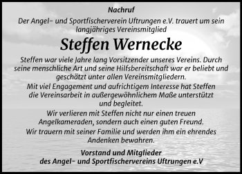 Traueranzeige von Steffen Wernecke von Mitteldeutsche Zeitung Sangerhausen