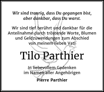 Traueranzeige von Tilo Parthier von Mitteldeutsche Zeitung Bernburg