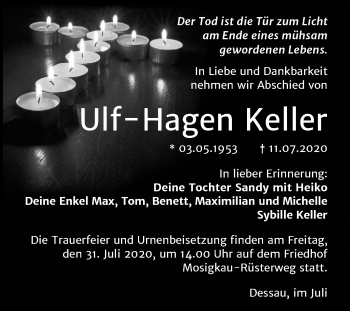 Traueranzeige von Ulf-Hagen Keller von Super Sonntag Dessau-Roßlau