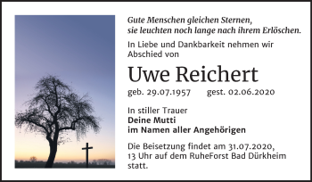 Traueranzeige von Uwe Reichert von Mitteldeutsche Zeitung Köthen