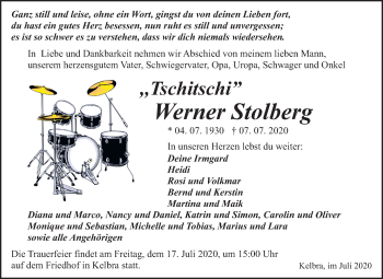 Traueranzeige von Werner Stolberg von Super Sonntag Sangerhausen