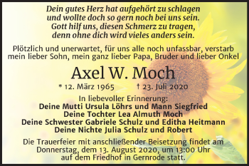 Traueranzeige von Axel W. Moch von Mitteldeutsche Zeitung Quedlinburg