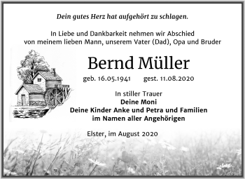 Traueranzeige von Bernd Müller von Super Sonntag Wittenberg