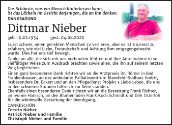 Traueranzeige von Dittmar Nieber von Super Sonntag Sangerhausen