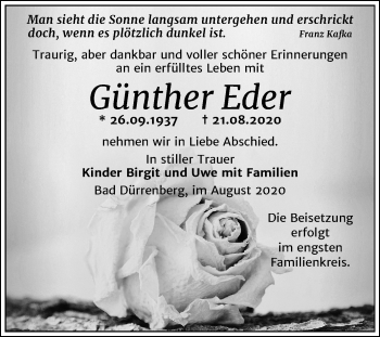 Traueranzeige von Günther Eder von Mitteldeutsche Zeitung Merseburg/Querfurt