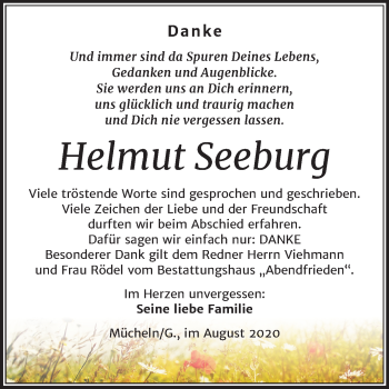Traueranzeige von Helmut Seeburg von Mitteldeutsche Zeitung Merseburg/Querfurt
