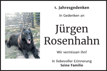 Traueranzeige von Jürgen Rosenhahn von Wochenspiegel Naumburg/Nebra