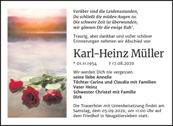 Traueranzeige von Karl-Heinz Müller von Super Sonntag Bernburg