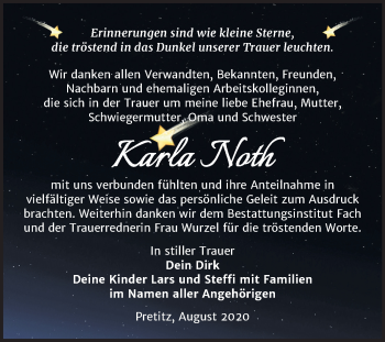 Traueranzeige von Karla Noth von Mitteldeutsche Zeitung Merseburg/Querfurt