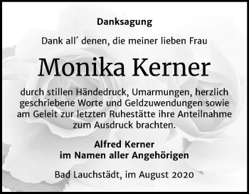 Traueranzeige von Monika Kerner von Super Sonntag Merseburg/Querfurt