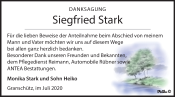 Traueranzeige von Siegfried Stark von Mitteldeutsche Zeitung Weißenfels