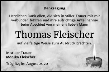Traueranzeige von Thomas Fleischer von Mitteldeutsche Zeitung Zeitz