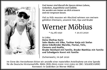 Traueranzeige von Werner Möbius von Mitteldeutsche Zeitung Wittenberg