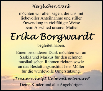 Traueranzeige von Erika Borgwardt von Mitteldeutsche Zeitung Aschersleben
