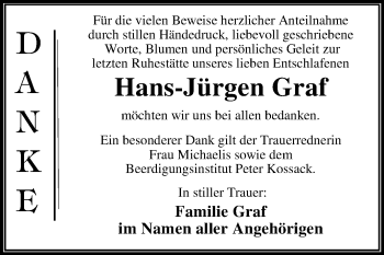 Traueranzeige von Hans-Jürgen Graf von Mitteldeutsche Zeitung Wittenberg