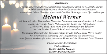 Traueranzeige von Helmut Werner von Super Sonntag Dessau-Roßlau