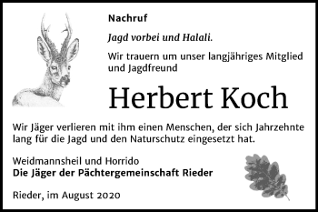Traueranzeige von Herbert Koch von Super Sonntag Quedlinburg