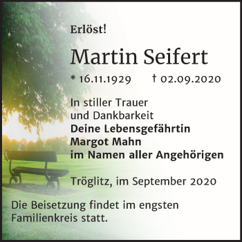 Traueranzeige von Martin Seifen von Mitteldeutsche Zeitung Zeitz