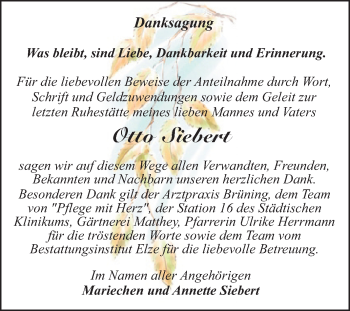 Traueranzeige von Otto Siebert von Super Sonntag Dessau-Roßlau