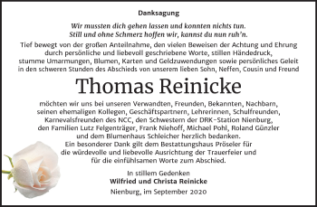 Traueranzeige von Thomas Reinicke von Super Sonntag Bernburg