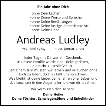 Traueranzeige von Andreas Ludley von Mitteldeutsche Zeitung Wittenberg