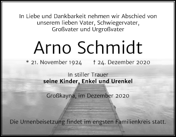 Traueranzeige von Arno Schmidt von Mitteldeutsche Zeitung Merseburg/Querfurt