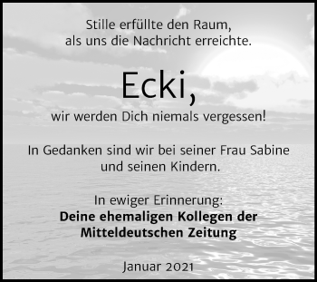 Traueranzeige von Ecki  von Mitteldeutsche Zeitung Halle/Saalkreis