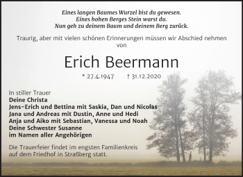 Traueranzeige von Erich Beermann von Super Sonntag Quedlinburg