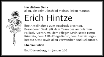 Traueranzeige von Erich Hintze von Super Sonntag Merseburg/Querfurt
