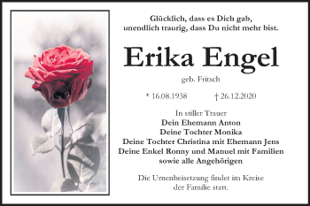 Traueranzeige von Erika Engel von Mitteldeutsche Zeitung Bitterfeld