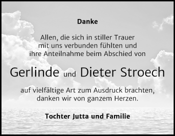 Traueranzeige von Gerlinde und Dieter Stroech von Mitteldeutsche Zeitung Wittenberg